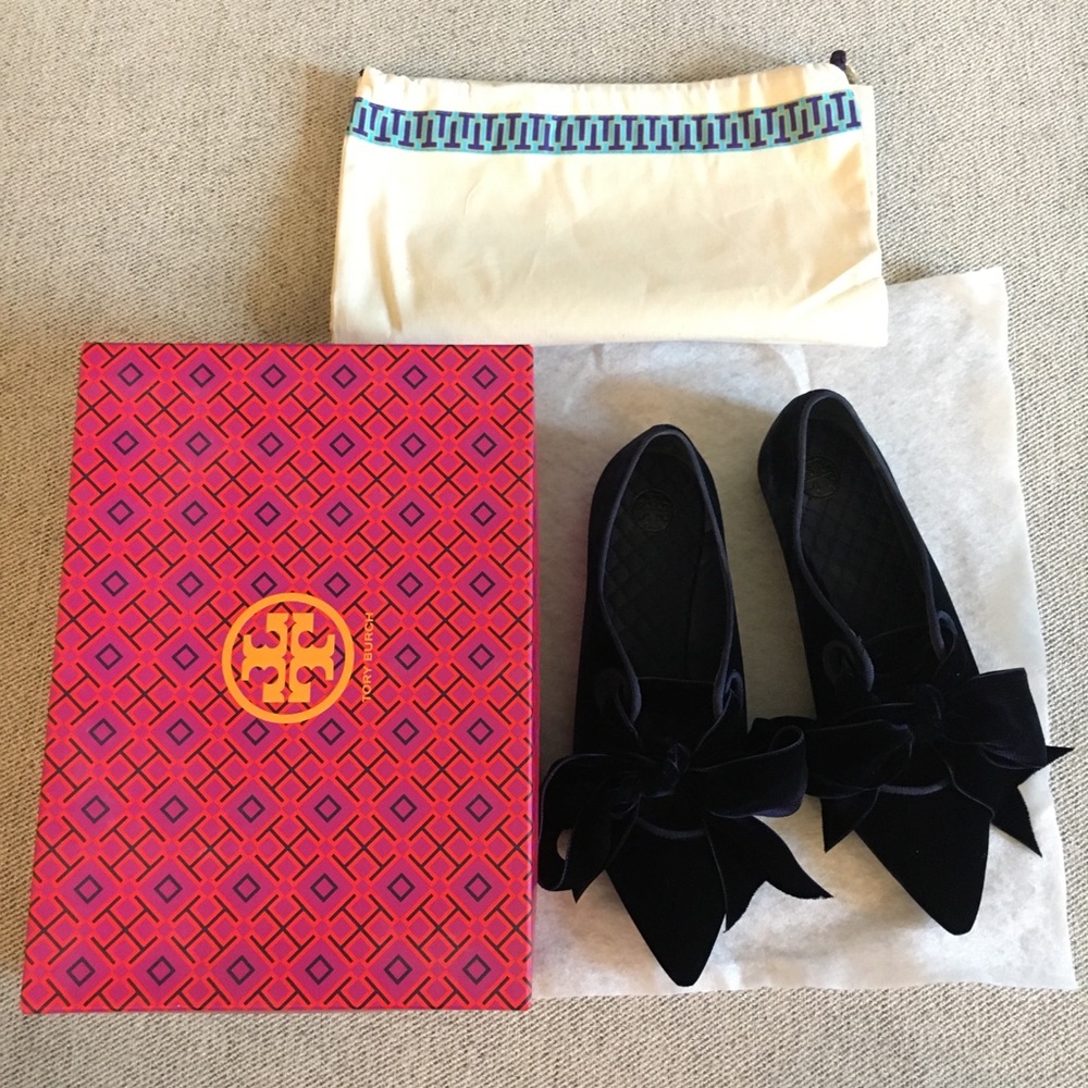 SOLD! Tory Burch | Clara Flat | Velvet Navy